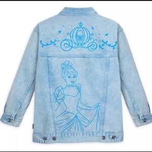 Disney Cinderella Distressed Plus Size Jean Jacket W Blue PuffPaint Design - XXL
